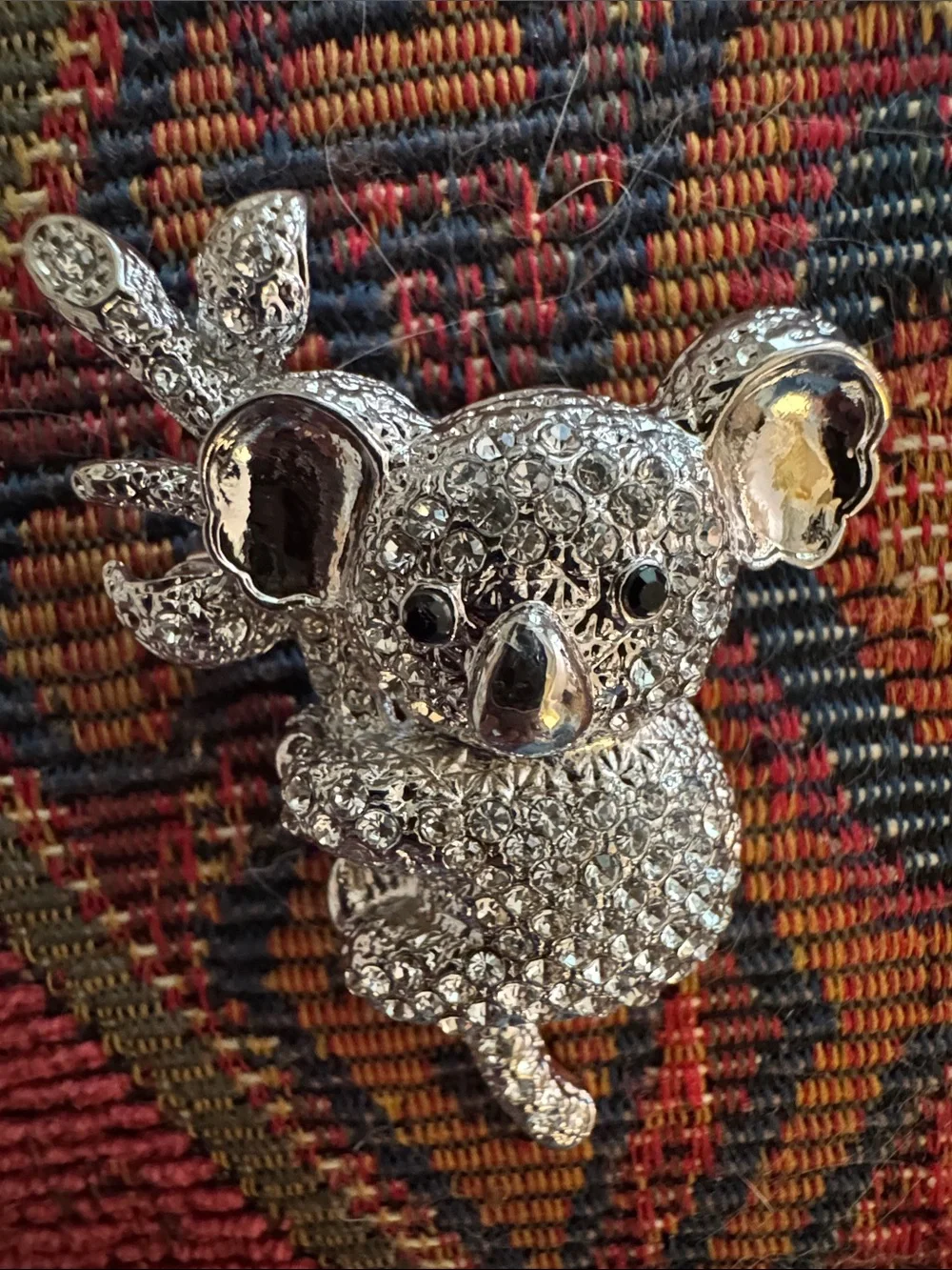 NWOT Rhinestone Koala Pin Brooch in Sparkling Silver